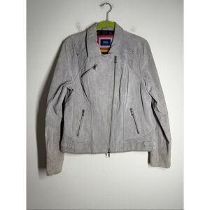 Cecil Women’s Suede Moto Jacket Gray Size M See Description